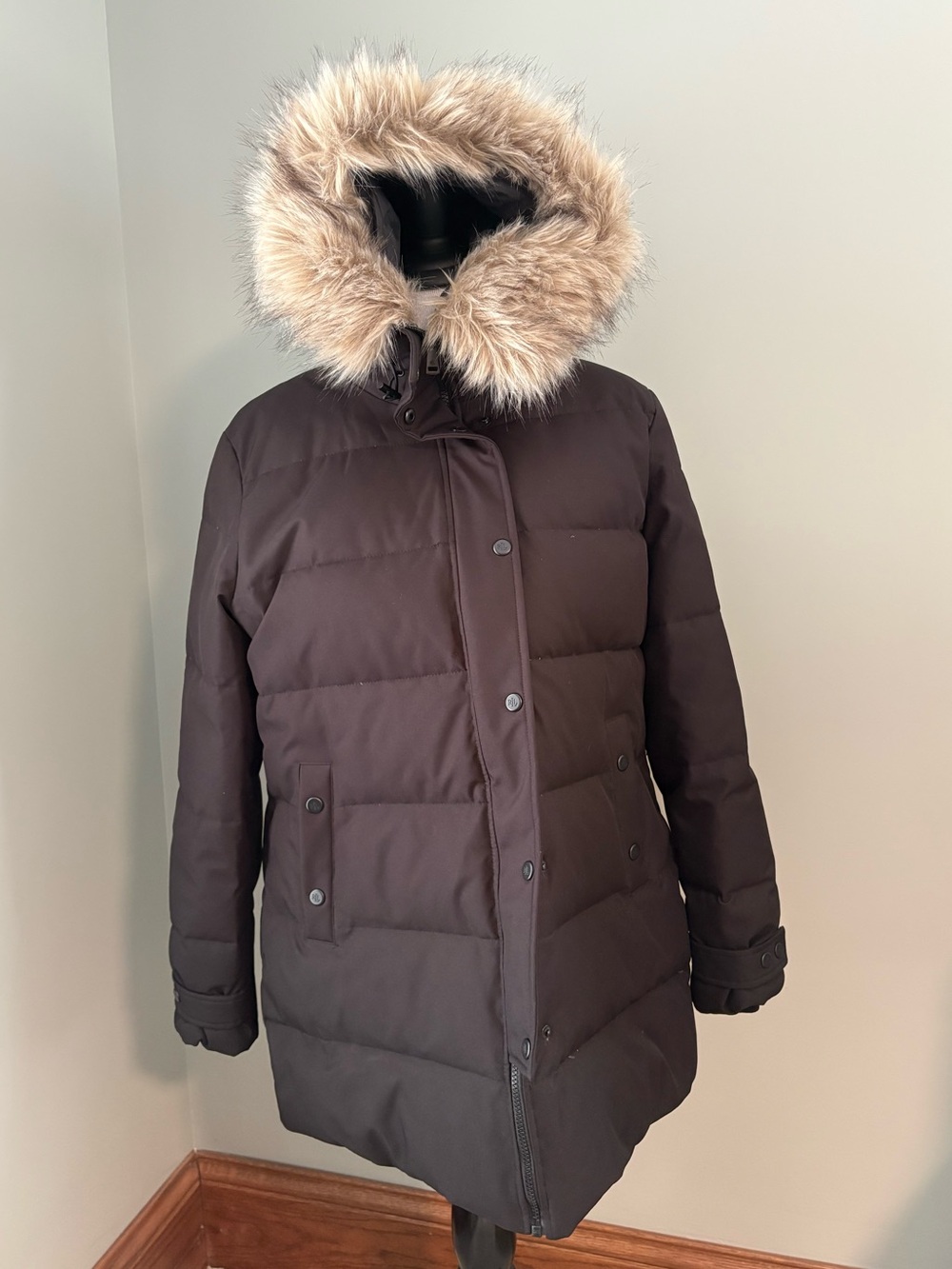 🖤🐻 Ralph Lauren Black Winter Coat with Fur Hood